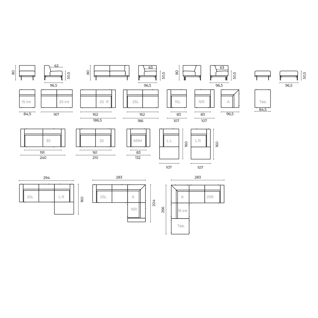 MAJESTIC NATURA Sofa-Trägerelemente aus massiver Buche, verstärkt mit Holzplattenelementen