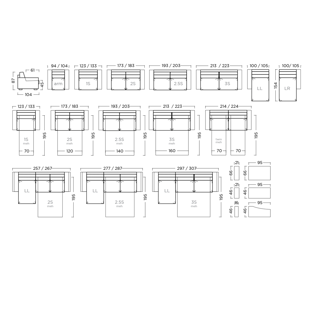 MARKO Schlafsofas - tragende Elemente aus massiver Buche, verstärkt mit Holzplattenelementen