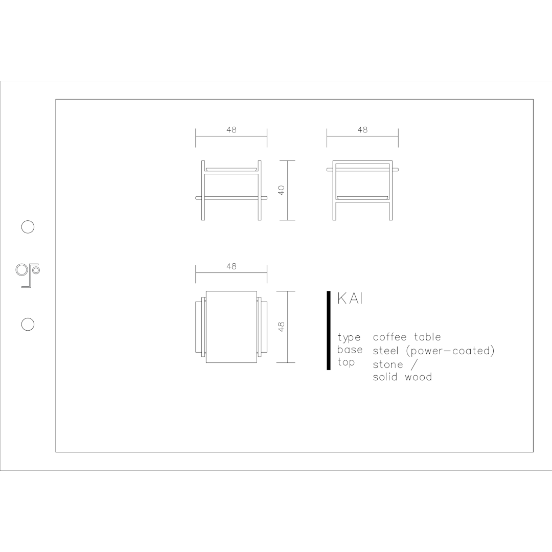 KAI Couchtisch mit Marmorplatte und Holzplatte