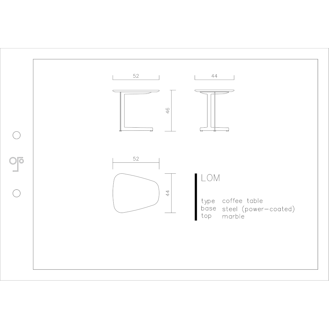 LOM Couchtisch mit Marmorplatte