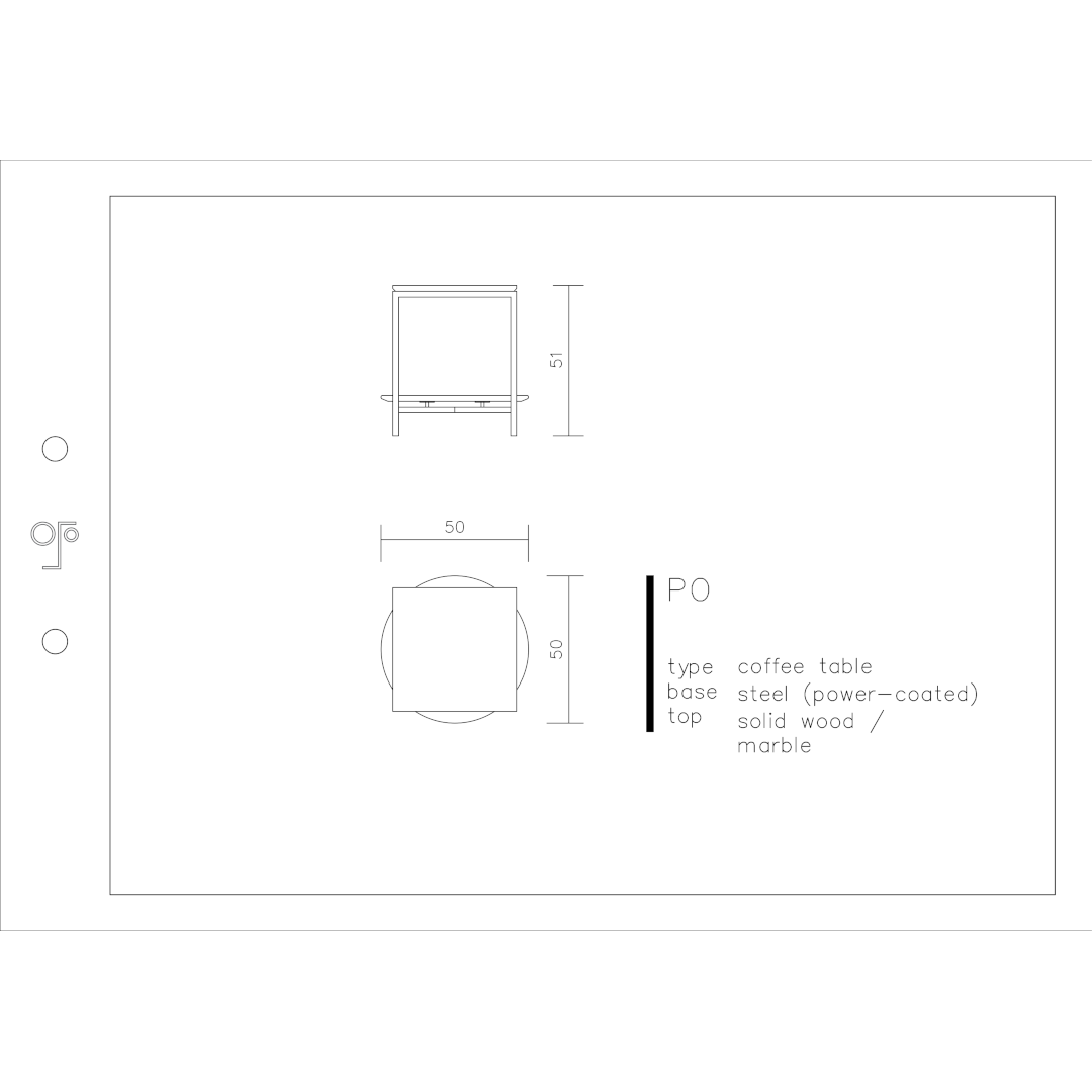 PO Couchtisch mit Holzplatte und Marmorplatte