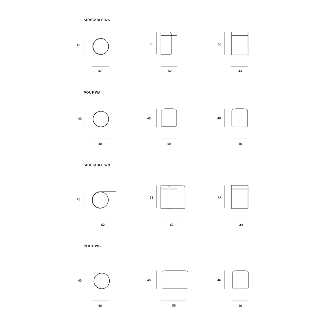 SKUPA - Beistelltisch und Hocker