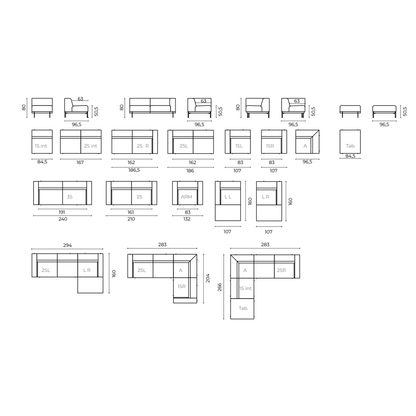 MAJESTIC-Sofa-Trägerelemente aus massiver Buche, verstärkt mit Holzplattenelementen