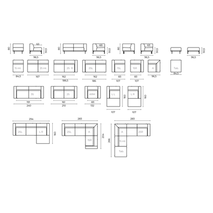 MAJESTIC NATURA Sofa-Trägerelemente aus massiver Buche, verstärkt mit Holzplattenelementen