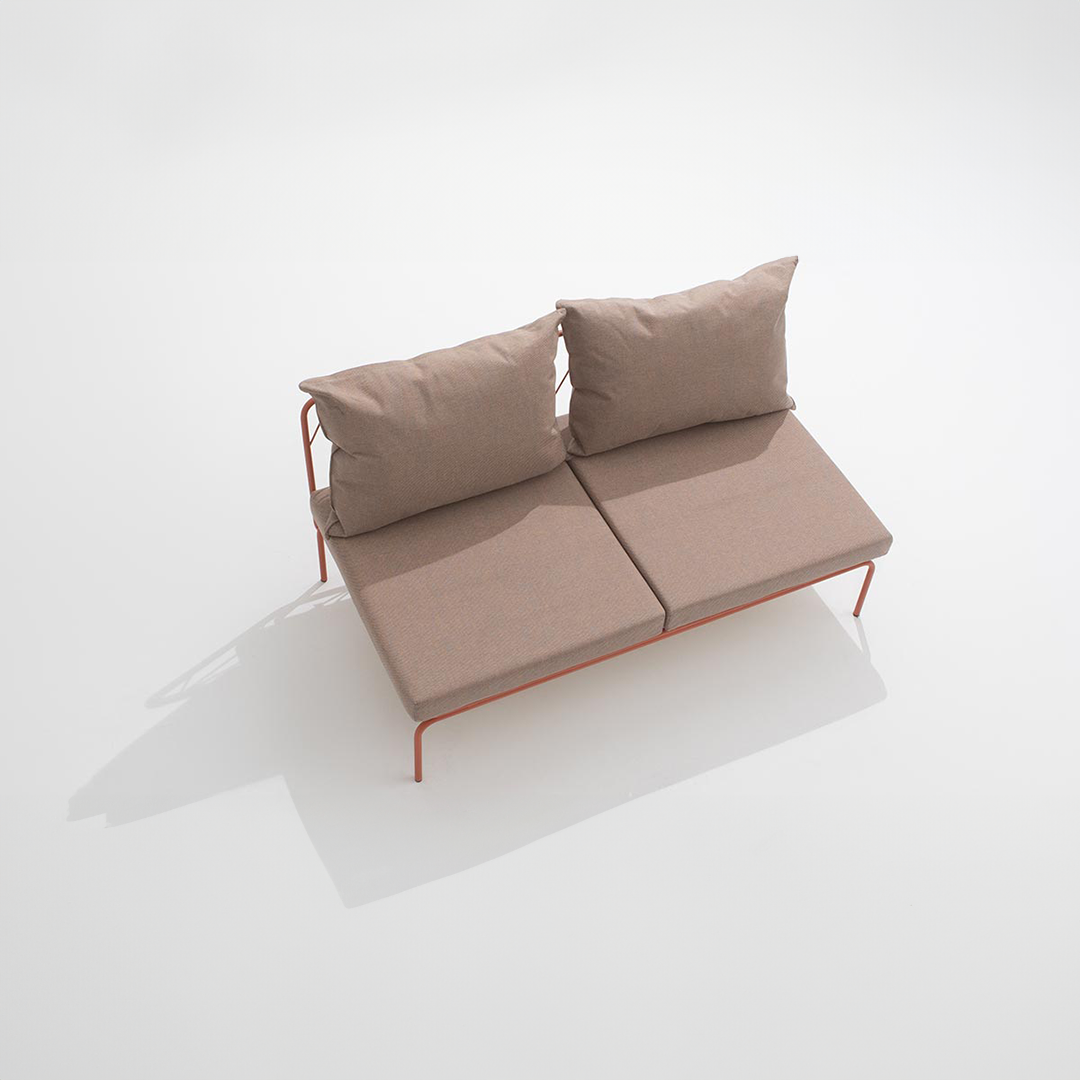 ATAMAN MODULAR Gartensofa Zentrales Element160- Ausführung Niedrige Armlehne aus pulverbeschichtetem Edelstah-up siehe