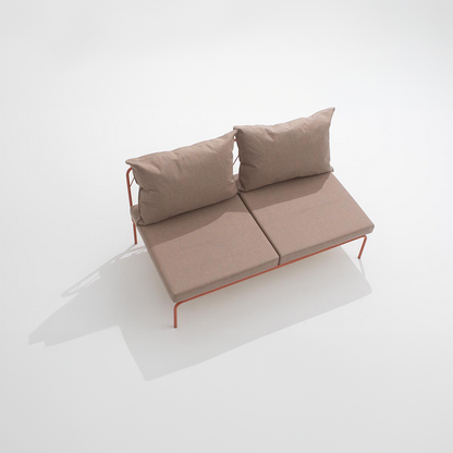 ATAMAN MODULAR Gartensofa Zentrales Element160- Ausführung Niedrige Armlehne aus pulverbeschichtetem Edelstah-up siehe