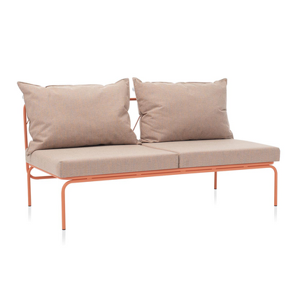 ATAMAN MODULAR Gartensofa Zentrales Element160- Ausführung Niedrige Armlehne aus pulverbeschichtetem Edelstah-vorne