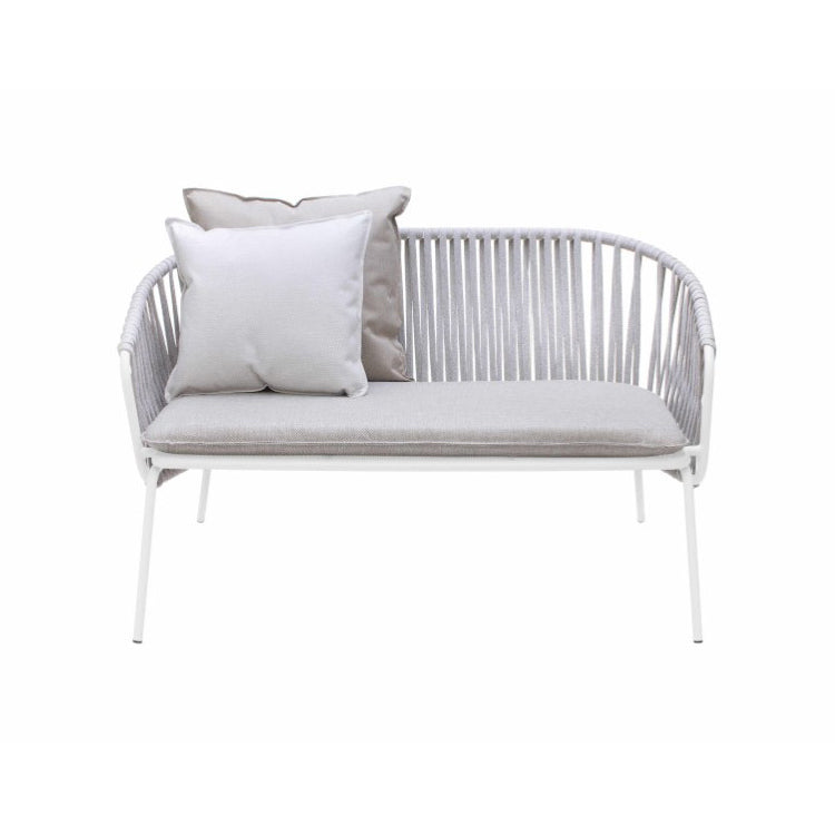 ATAMAN LEISURE 2er Gartensofa-aus pulverbeschichtetem Edelstahl-weiss-vorne