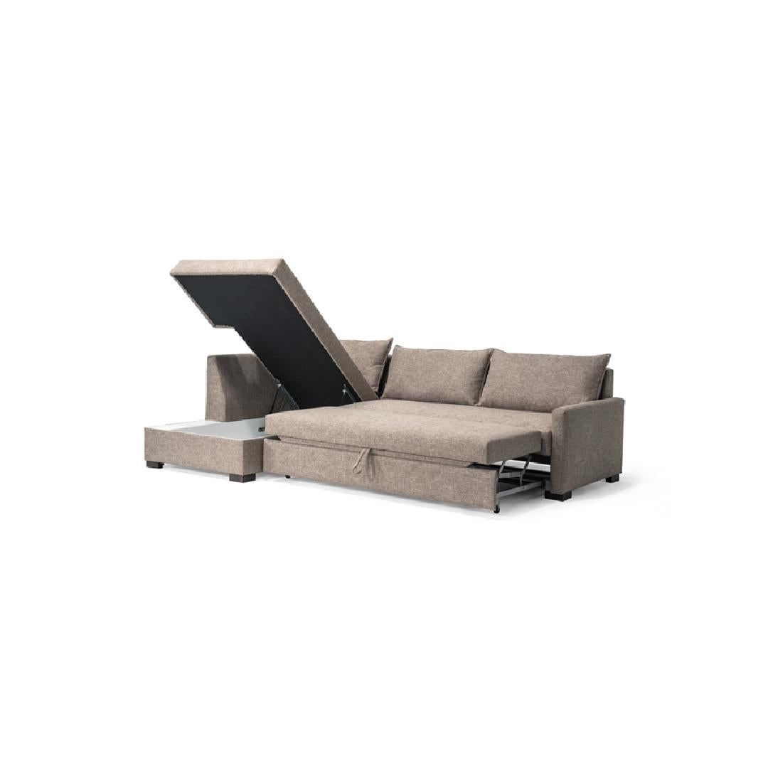 Schlafsofas SLEEPOVER- Stützelemente aus massiver Buche, verstärkt mit Holzplattenelementen zum Schlafen