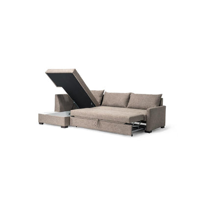 Schlafsofas SLEEPOVER- Stützelemente aus massiver Buche, verstärkt mit Holzplattenelementen zum Schlafen