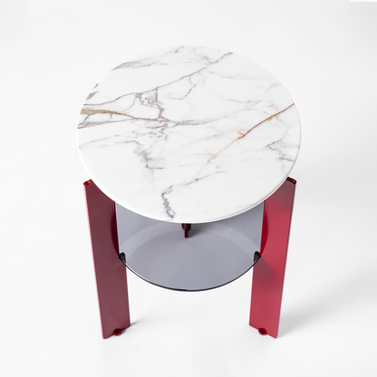 OLI Couchtisch mit Platte aus Marmor und Glas