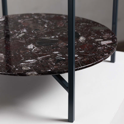 PO Couchtisch mit Holzplatte und Marmorplatte