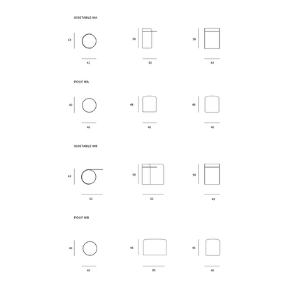 SKUPA - Beistelltisch und Hocker