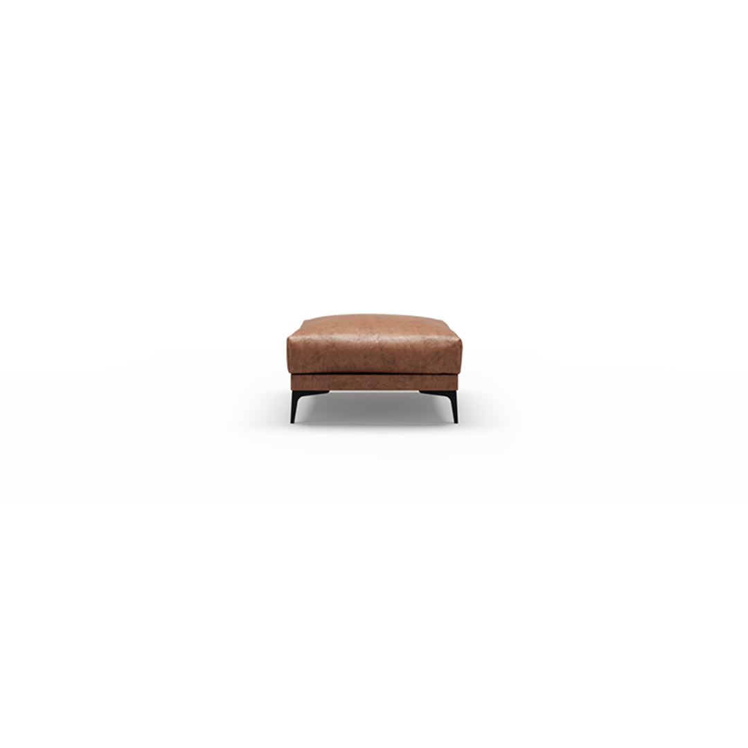 ADELE-Designer Hocker, Gestell aus Massivholz mit Lederpolsterung