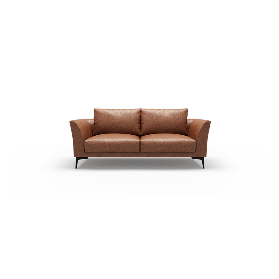 ADELE-Designersofa, Gestell aus Massivholz mit Lederpolsterung