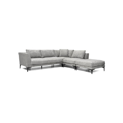 ADELE-Designersofa, Gestell aus Massivholz mit Stoffpolsterung-frontale Ansicht