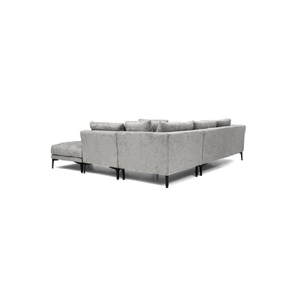 ADELE-Designersofa, Gestell aus Massivholz mit Stoffpolsterung-rücken links