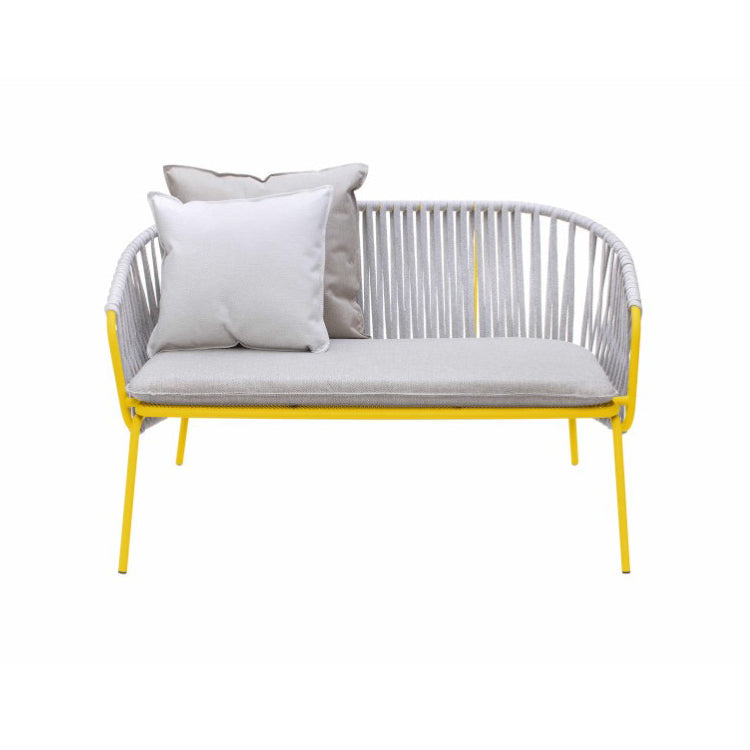 ATAMAN LEISURE 2er Gartensofa-aus pulverbeschichtetem Edelstahl-zinkgelb-vorne
