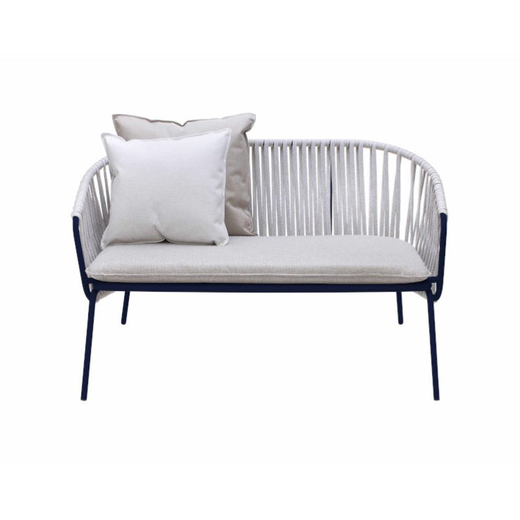 ATAMAN LEISURE 2er Gartensofa-aus pulverbeschichtetem Edelstahl-saphirblau-vorne