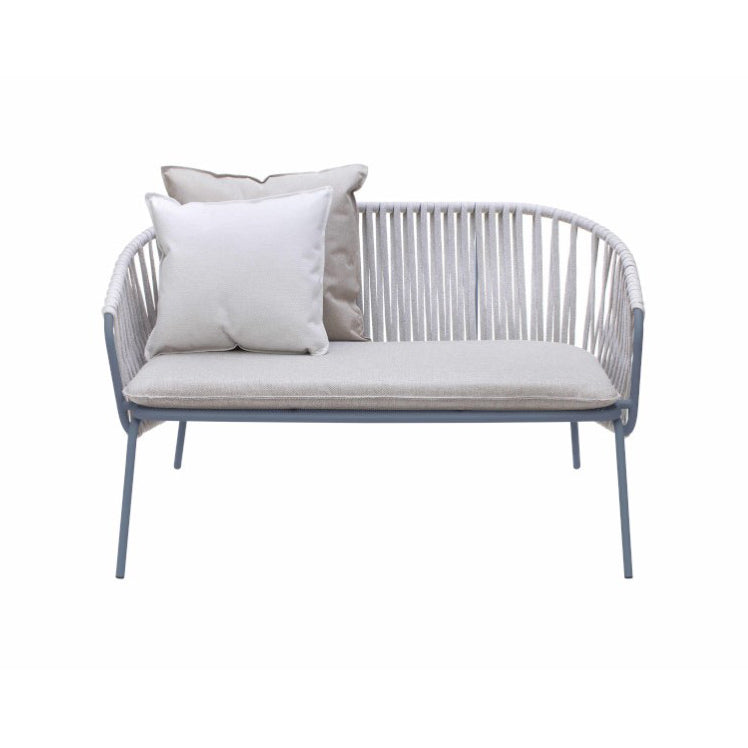 ATAMAN LEISURE 2er Gartensofa-aus pulverbeschichtetem Edelstahl-taubenblau-vorne