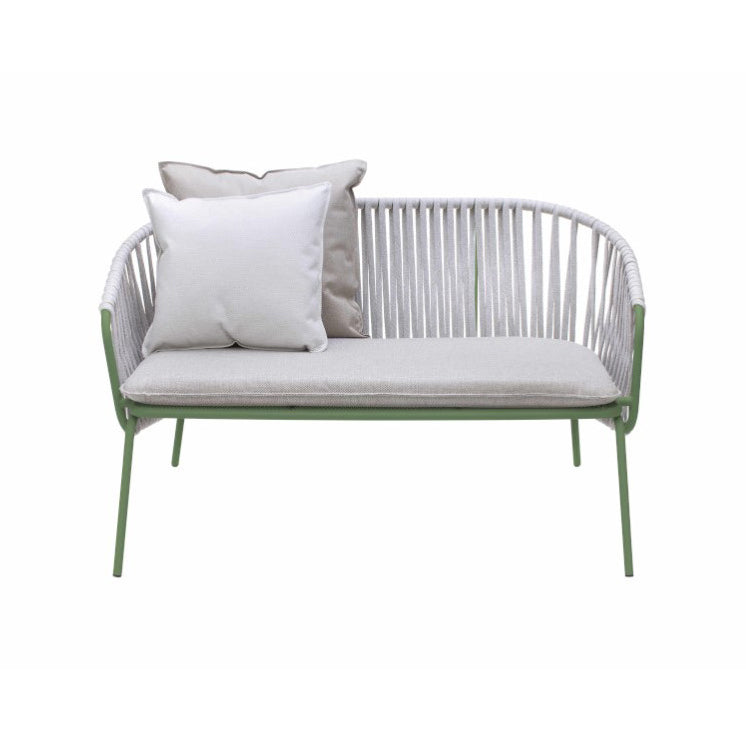 ATAMAN LEISURE 2er Gartensofa-aus pulverbeschichtetem Edelstahl-resedagrün-vorne