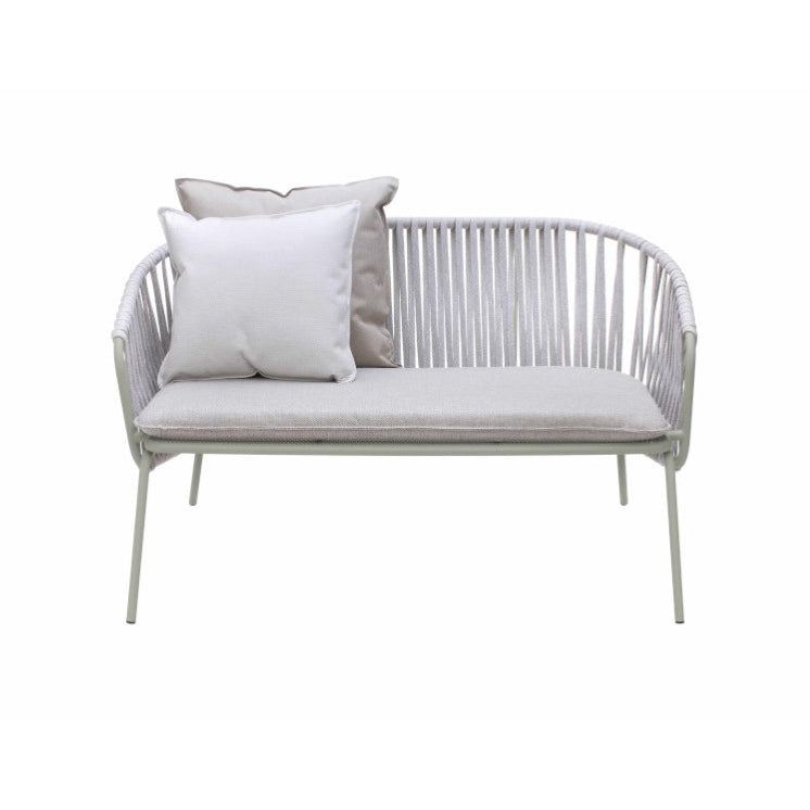 ATAMAN LEISURE 2er Gartensofa-aus pulverbeschichtetem Edelstahl-kieselgrau-vorne