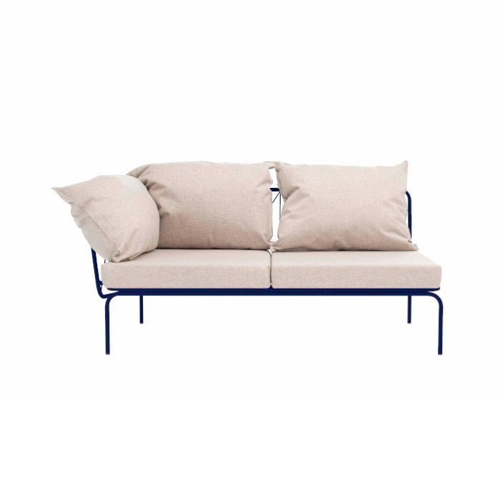 ATAMAN MODULAR Gartensofa links-Ausführung Niedrige Armlehne aus pulverbeschichtetem Edelstah-schwarz-vorne