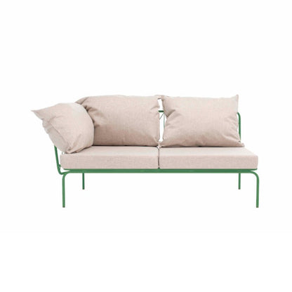 ATAMAN MODULAR Gartensofa links-Ausführung Niedrige Armlehne aus pulverbeschichtetem Edelstah-resedagrün-vorne