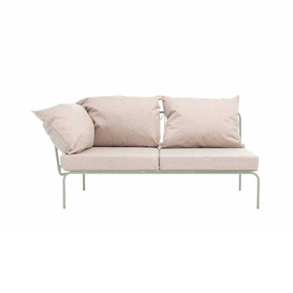 ATAMAN MODULAR Gartensofa links-Ausführung Niedrige Armlehne aus pulverbeschichtetem Edelstah-kieselgrau-vorne