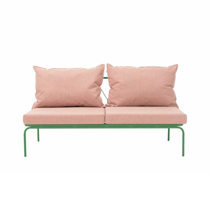 ATAMAN MODULAR Gartensofa Zentrales Element160- Ausführung Niedrige Armlehne aus pulverbeschichtetem Edelstah-resedagrün-vorne