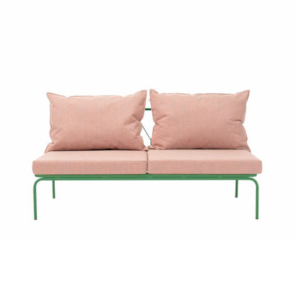 ATAMAN MODULAR Gartensofa Zentrales Element160- Ausführung Niedrige Armlehne aus pulverbeschichtetem Edelstah-resedagrün-vorne
