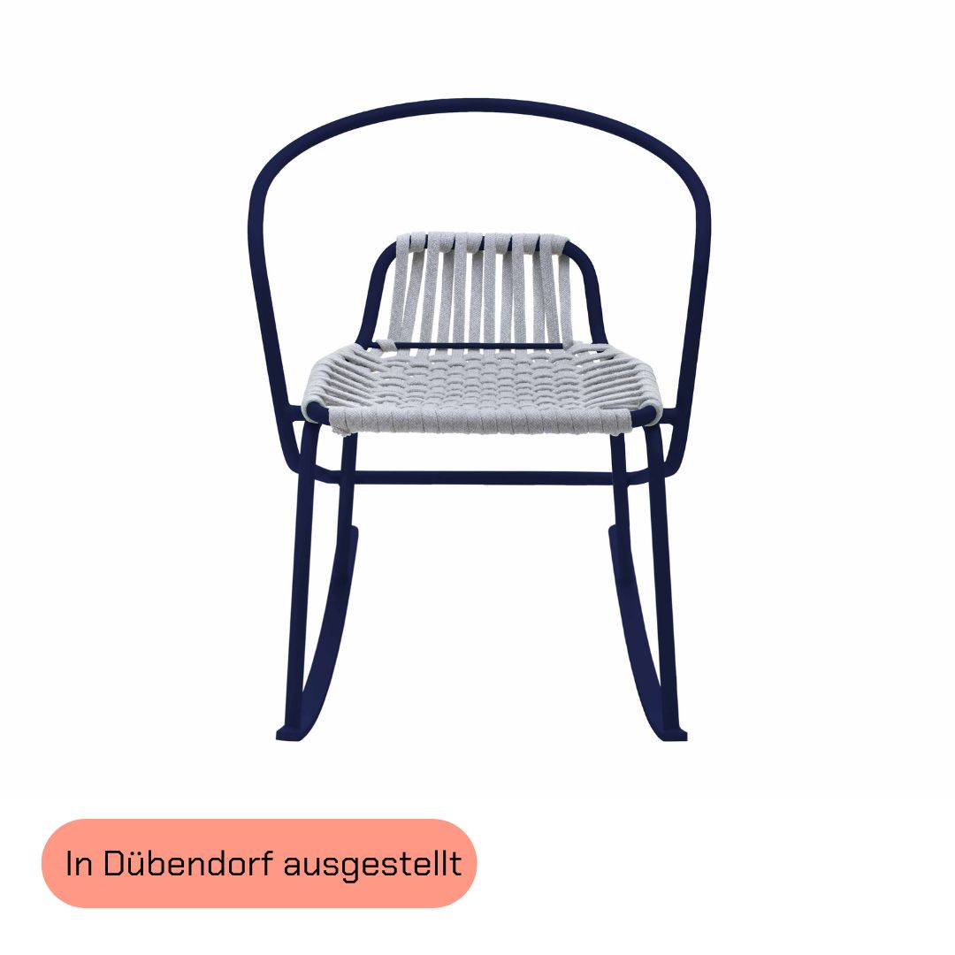 ATAMAN-Rockin Designer Schaukelstuhl für Garten aus Edelstahl und Stoffgeflecht-dübendorf