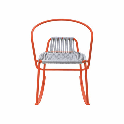 ATAMAN ROCKIN-Designer-Gartenschaukelstuhl aus pulverbeschichtetem Edelstahl-rot-vorne