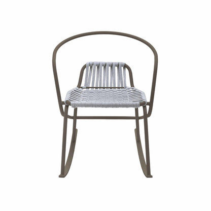 ATAMAN ROCKIN-Designer-Gartenschaukelstuhl aus pulverbeschichtetem Edelstahl-dunkelbraun-vorne