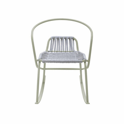 ATAMAN ROCKIN-Designer-Gartenschaukelstuhl aus pulverbeschichtetem Edelstahl-grau-vorne