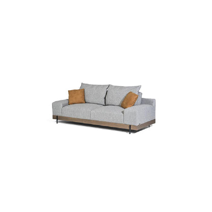 BENVENUTTI-Designersofa, Gestell aus Massivholz mit Stoffpolsterung, Seitenansicht rechts