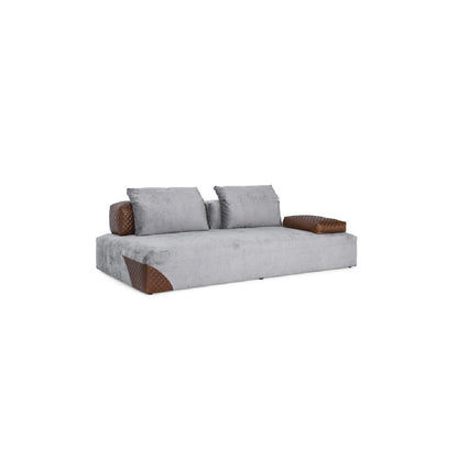 CAPRI-Designersofa, Gestell aus Massivholz mit Stoffpolsterung-links
