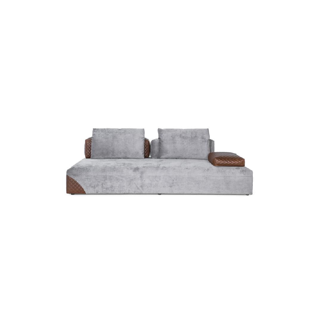 CAPRI-Designersofa, Gestell aus Massivholz mit Stoffpolsterung