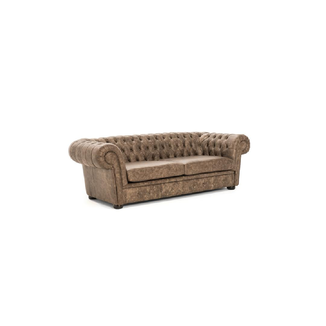 CLASSIC LUX-Designersofa, Gestell aus Massivholz mit Lederpolsterung-links