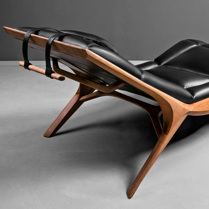 INSEKT-Designer Liege, Gestell aus Massivholz und Lederpolsterung-detail