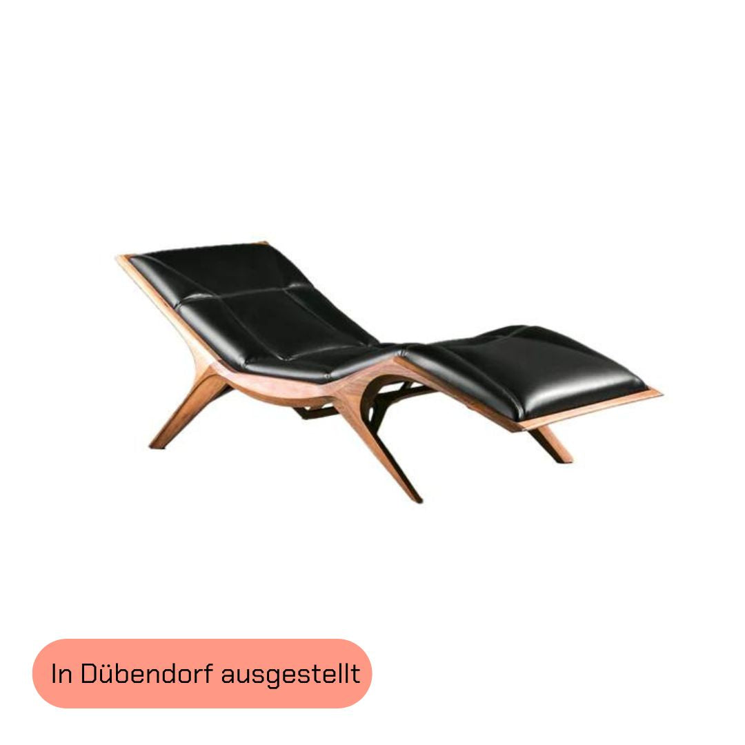 INSEKT-Designer Liege aus Massivholz, Ledergepolstert-dübendorf