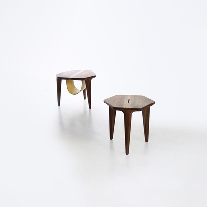 LAYAIR-Designer Beistelltisch aus Massivholz mit und ohne Ablage