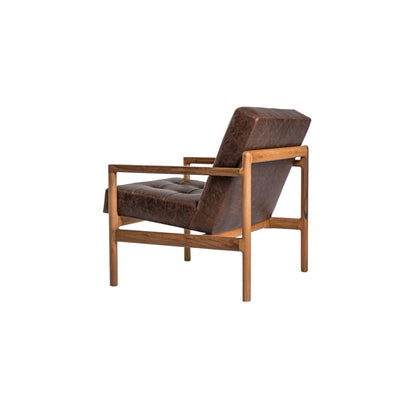 LONDA-Designer Sessel aus Massivholz und Lederpolsterung-seitenansicht von hinten