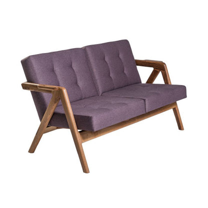 MASSA-Due Designer Sofa aus Massivholz Stoffpolsterunt-frontal-nussbaum