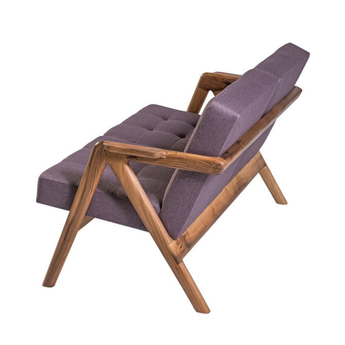 MASSA-Due Designer Sofa aus Massivholz Stoffpolsterung-seitenansicht-nussbaum