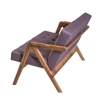MASSA-Due Designer Sofa aus Massivholz Stoffpolsterung-seitenansicht-nussbaum