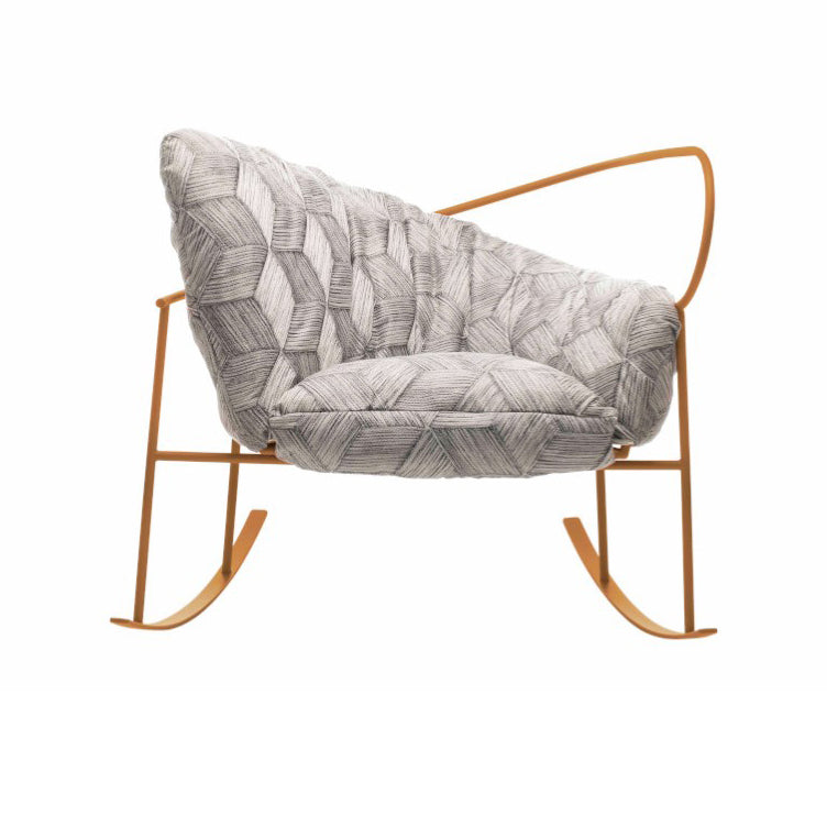 NIDO Sessel-Designersessel für aus pulverbeschichtetem Edelstahl-ockergelb-vorne