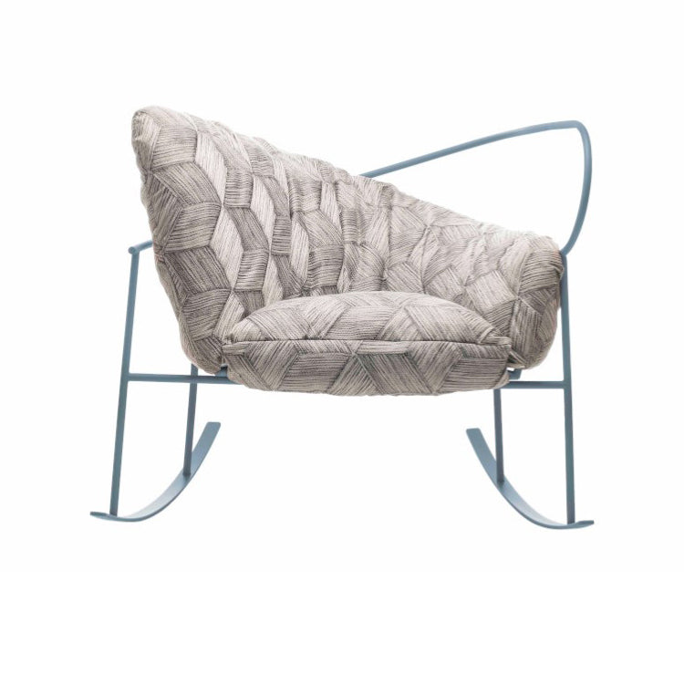 NIDO Sessel-Designersessel für aus pulverbeschichtetem Edelstahl-taubenblau-vorne