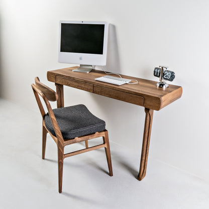 VIZURA-Designer Konsolentisch aus Massivholz-büro mit Stuhl