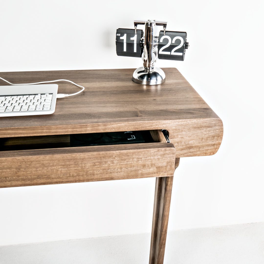 VIZURA-Designer Konsolentisch aus Massivholz-detail Schublade